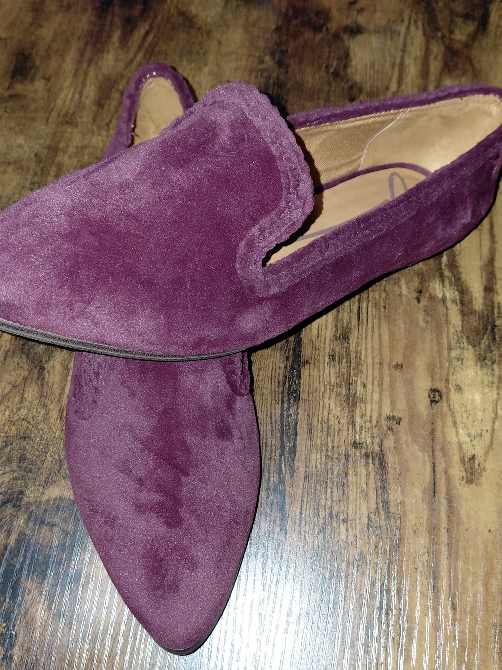 Zodiac Plum Suede Pointed-Toe Flats - Picture 5 of 6